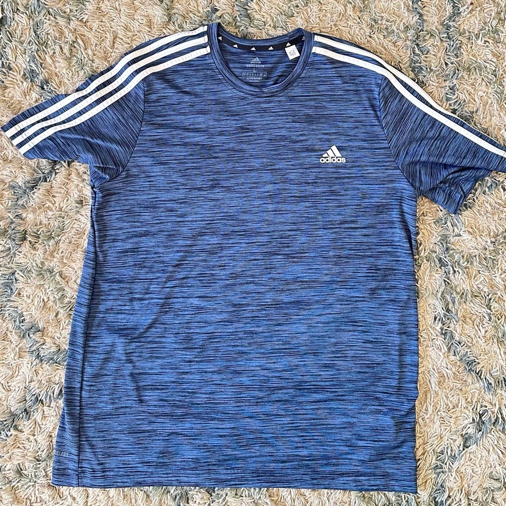 Adidas Men's Navy Striped Tee